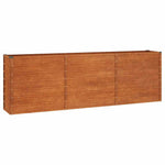 Rozsda színű corten acél kerti magaságyás 240 x 40 x 77 cm 2