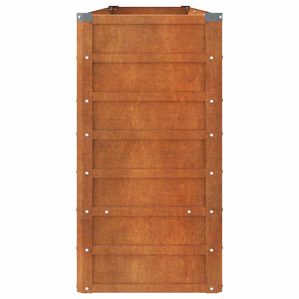 Rozsda színű corten acél kerti magaságyás 240 x 40 x 77 cm 4