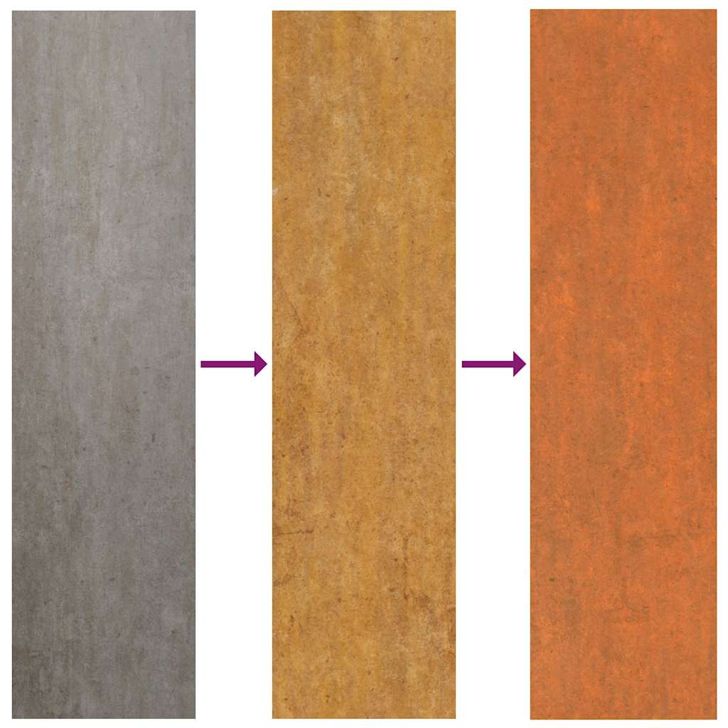 Rozsda színű corten acél kerti magaságyás 240 x 40 x 77 cm 5