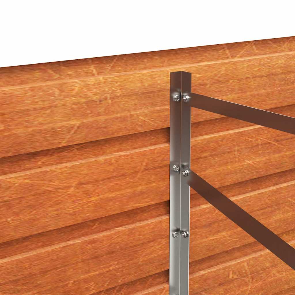 Rozsda színű corten acél kerti magaságyás 320 x 80 x 45 cm 7