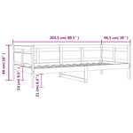 Fehér tömör fenyőfa kanapéágy 90 x 200 cm 11