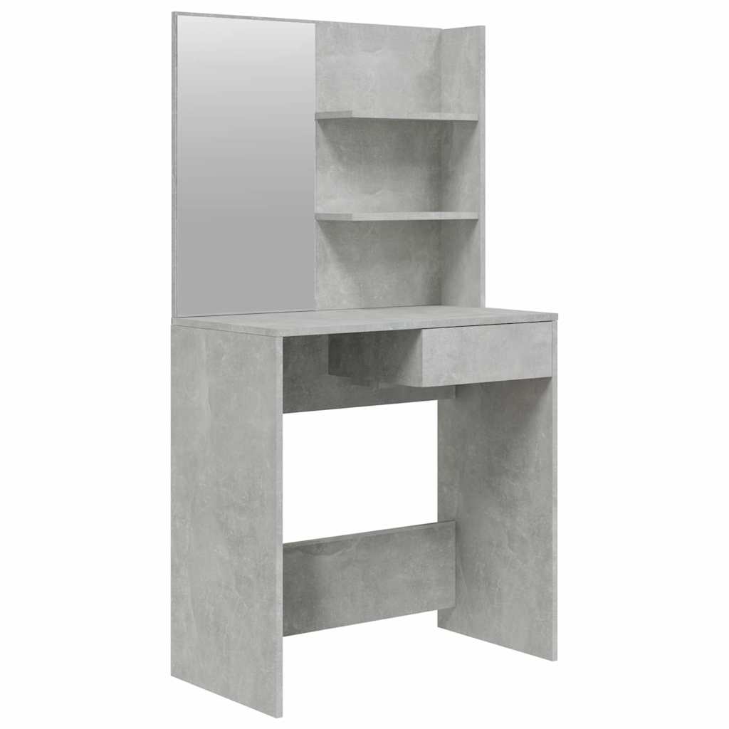 Betonszürke fésülködőasztal tükörrel 74,5 x 40 x 141 cm 2
