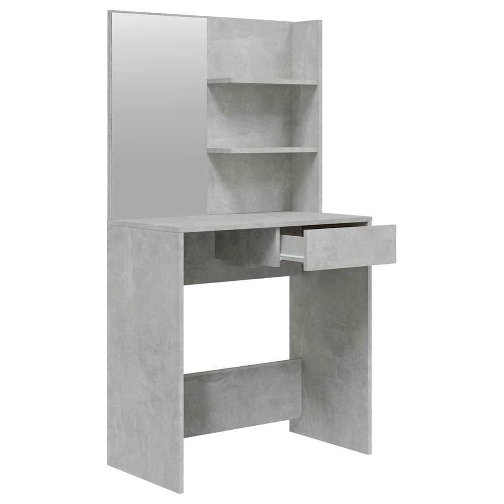 Betonszürke fésülködőasztal tükörrel 74,5 x 40 x 141 cm 7
