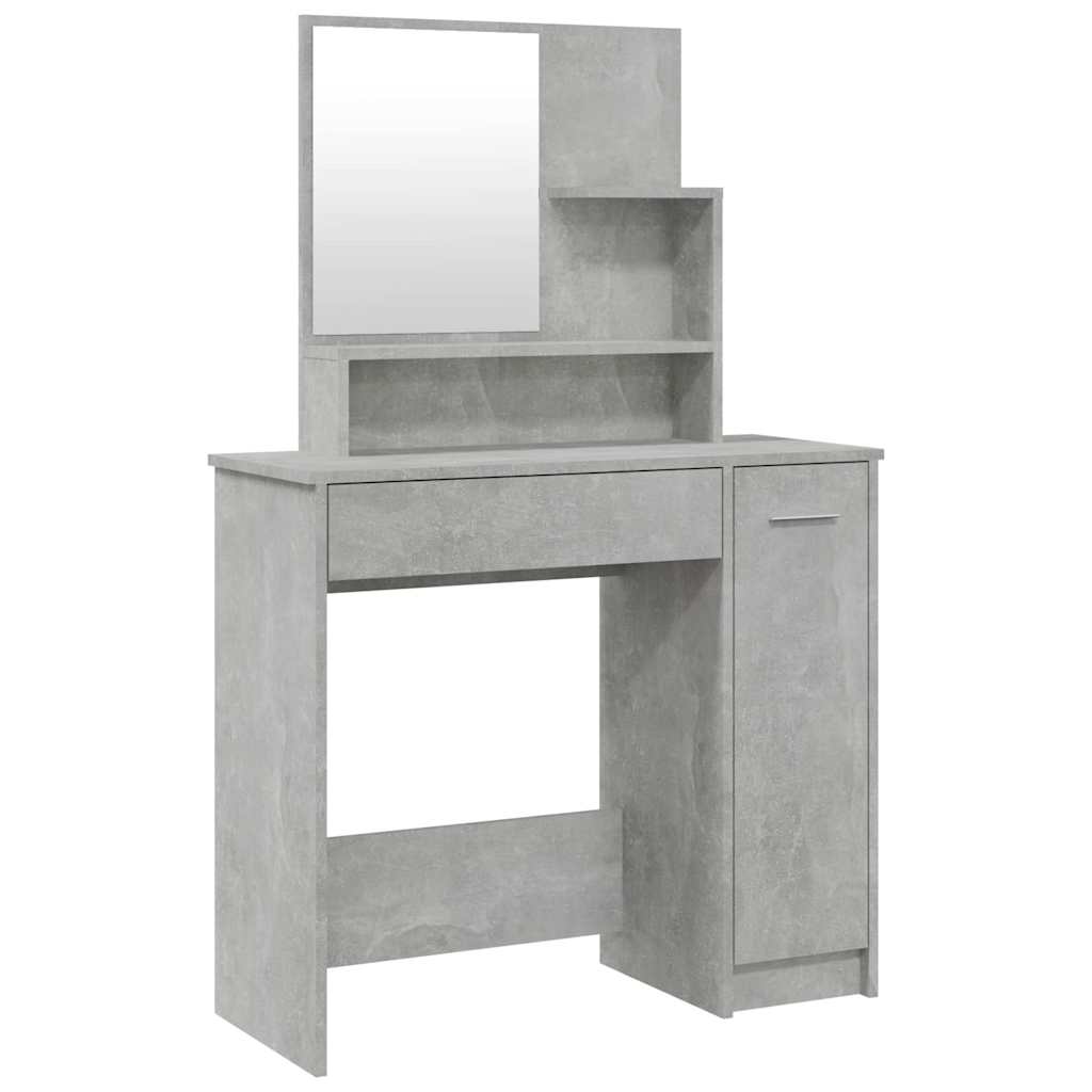 Betonszürke fésülködőasztal tükörrel 86,5 x 35 x 136 cm 2