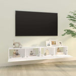 2 db fehér szerelt fa fali TV-szekrény 100 x 30 x 30 cm 3