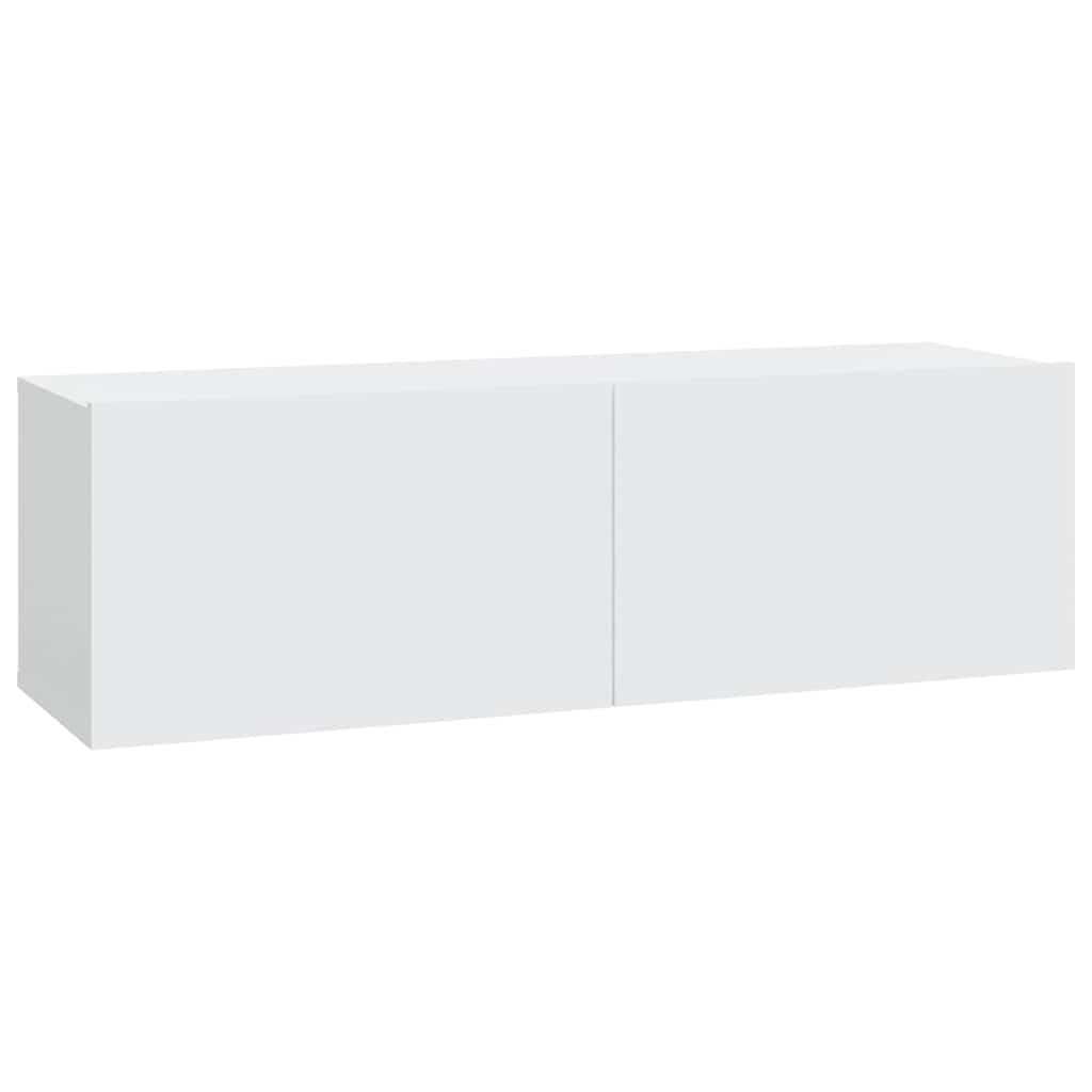 2 db fehér szerelt fa fali TV-szekrény 100 x 30 x 30 cm 5