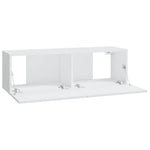 2 db fehér szerelt fa fali TV-szekrény 100 x 30 x 30 cm 7