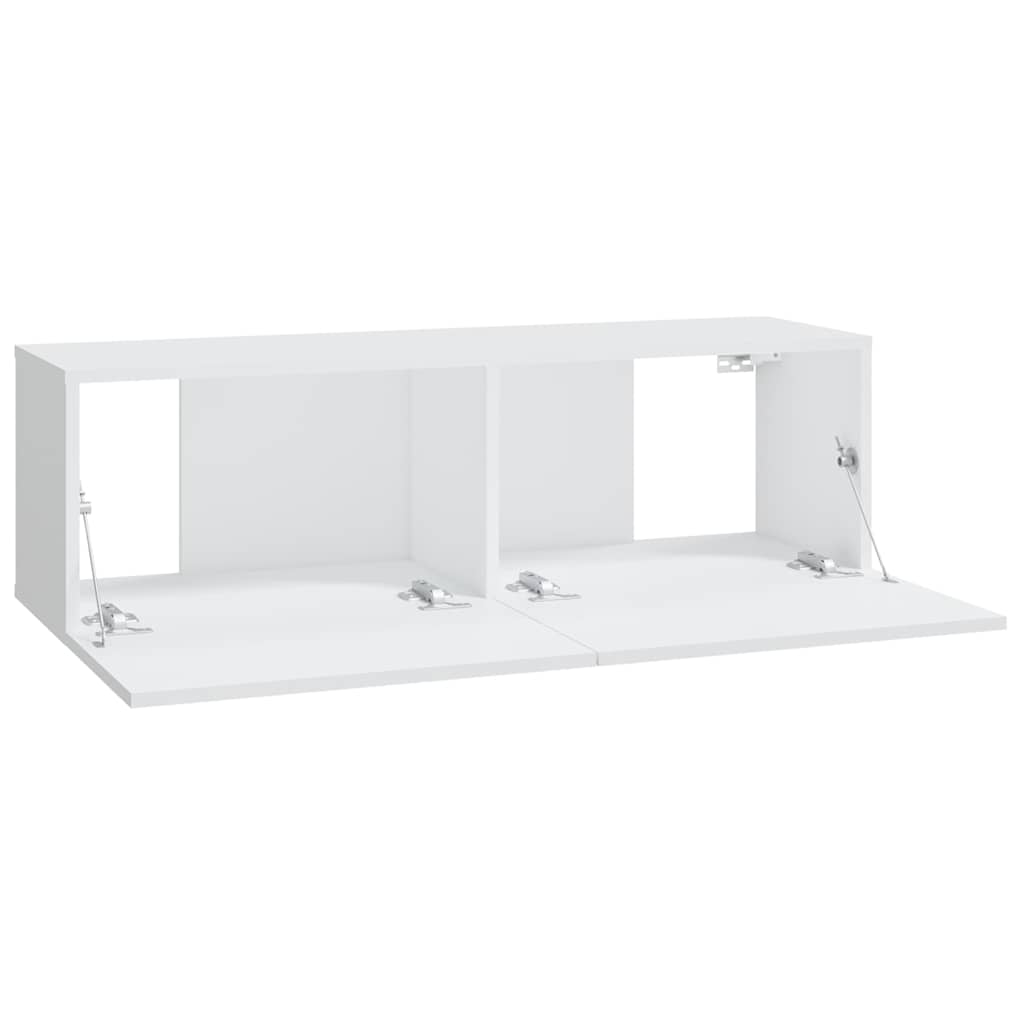 2 db fehér szerelt fa fali TV-szekrény 100 x 30 x 30 cm 7