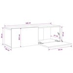2 db fehér szerelt fa fali TV-szekrény 100 x 30 x 30 cm 9