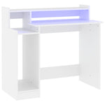 Fehér szerelt fa íróasztal LED-ekkel 97 x 45 x 90 cm 2