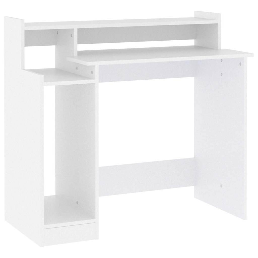 Fehér szerelt fa íróasztal LED-ekkel 97 x 45 x 90 cm 3