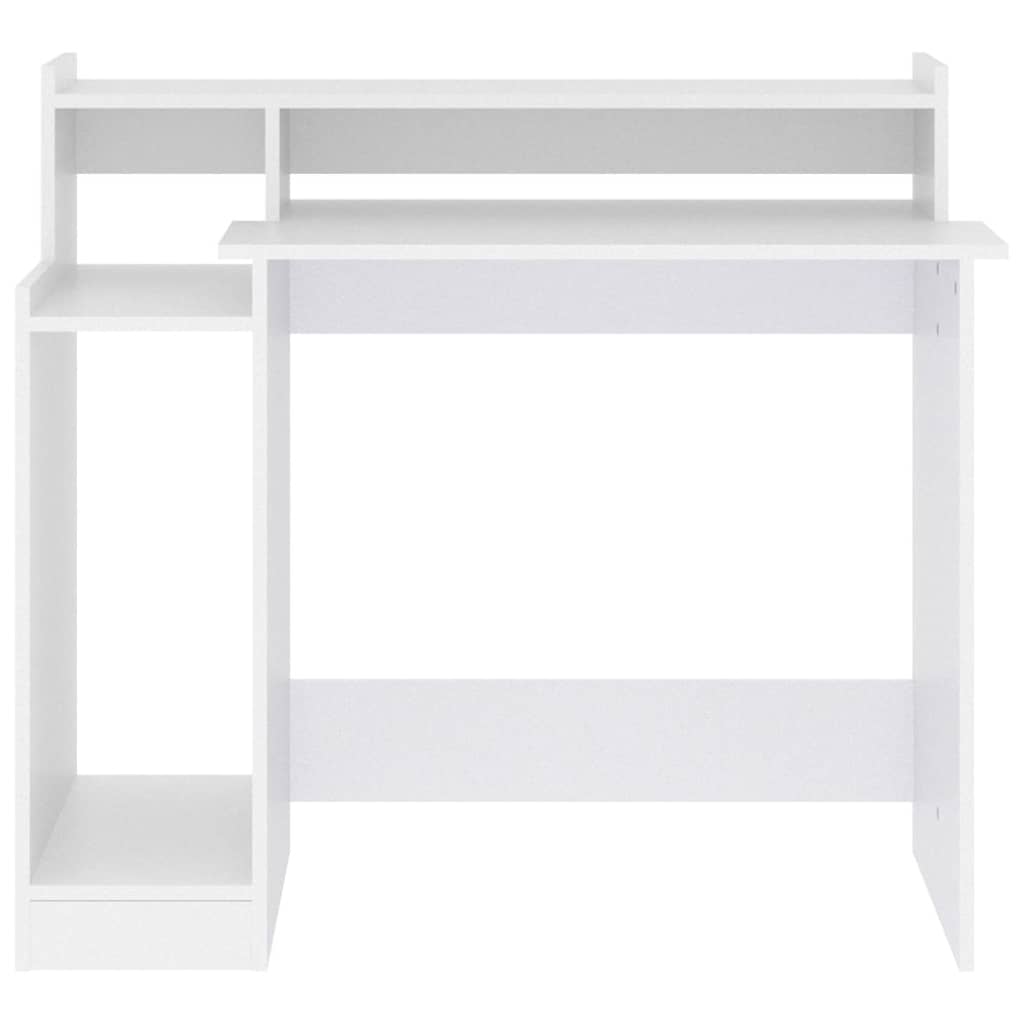 Fehér szerelt fa íróasztal LED-ekkel 97 x 45 x 90 cm 8