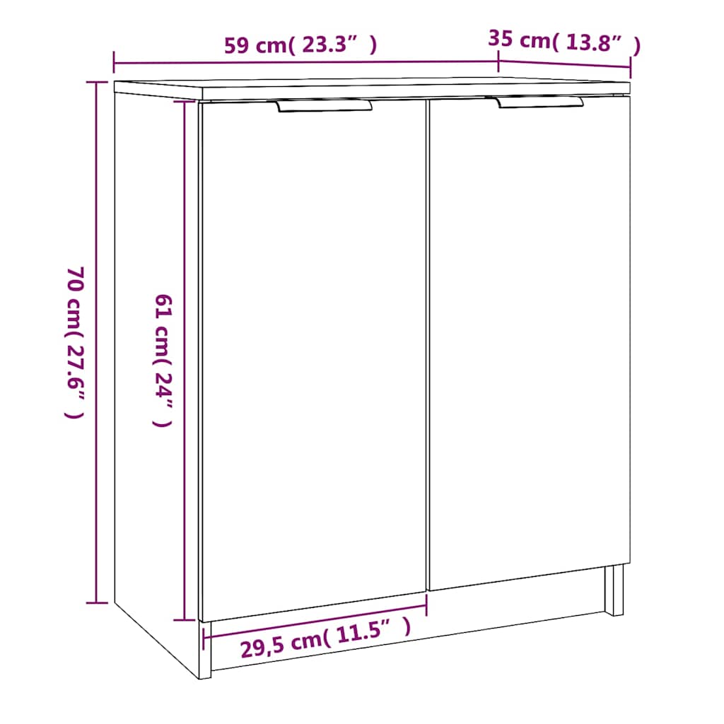Betonszürke szerelt fa cipősszekrény 59 x 35 x 70 9