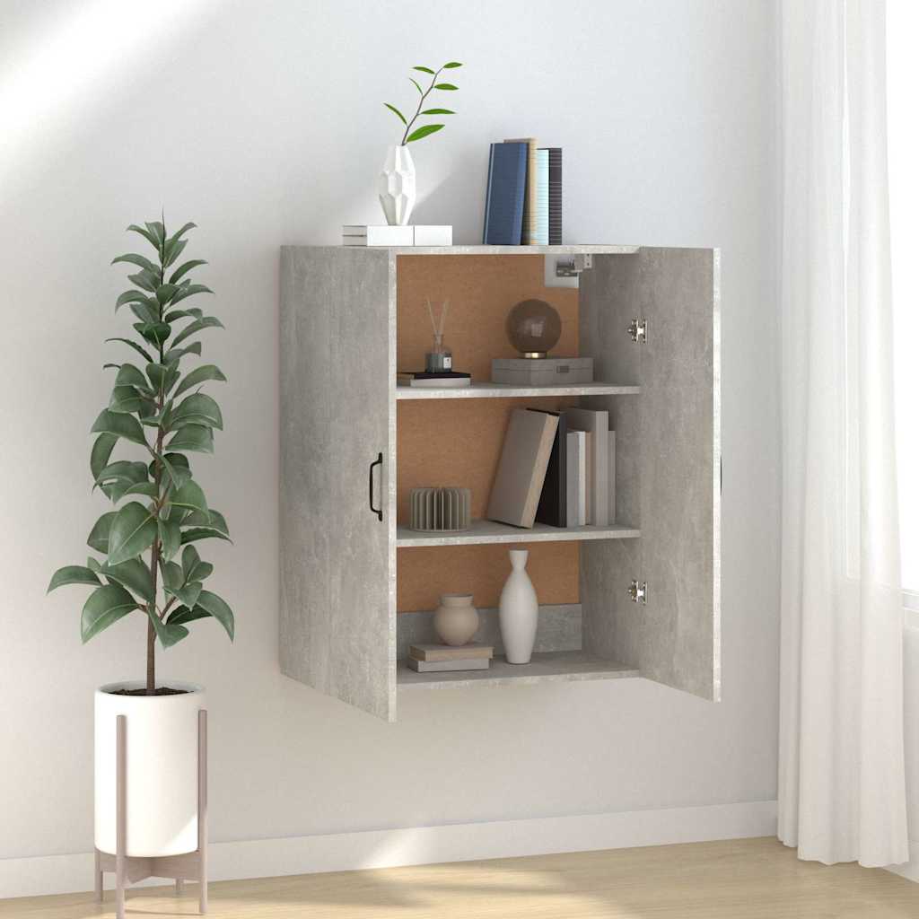 Betonszürke szerelt fa függőszekrény 69,5 x 34 x 90 cm