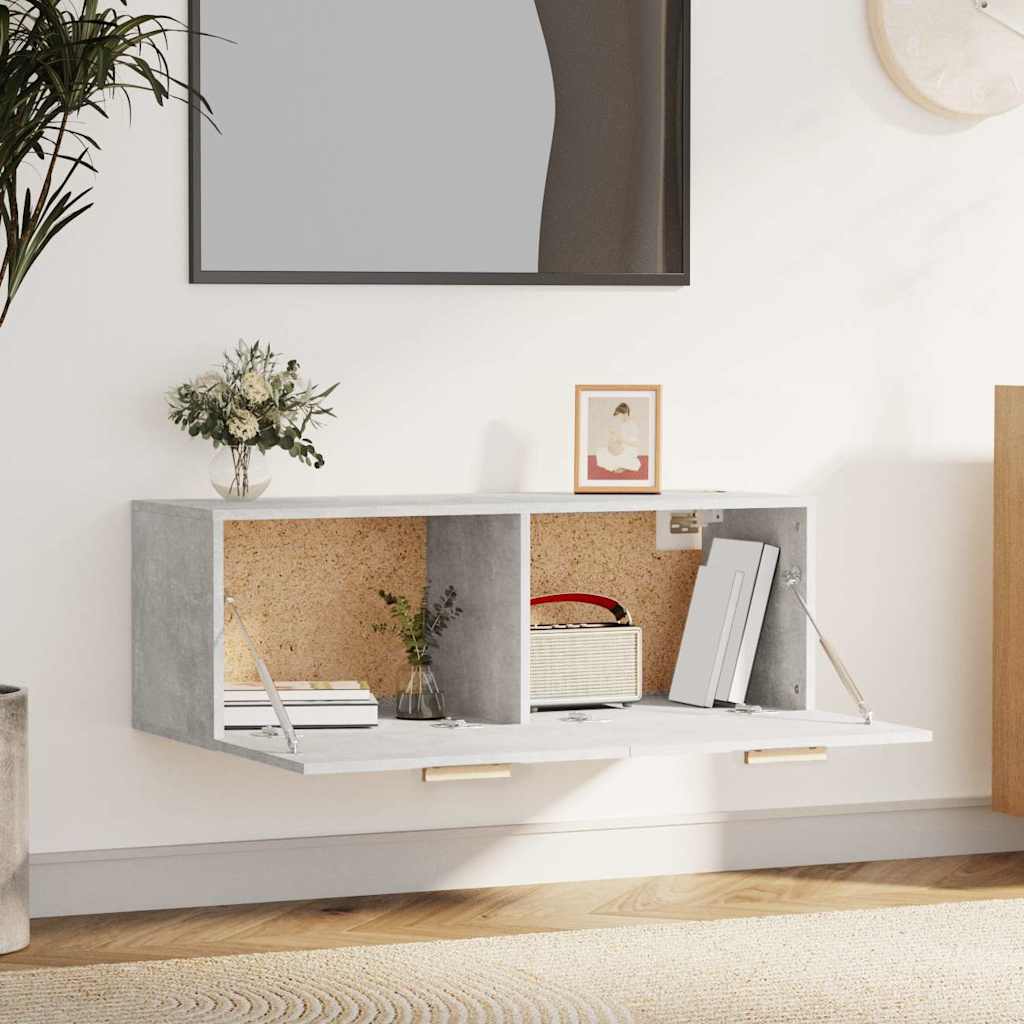 Betonszürke szerelt fa faliszekrény 100 x 36,5 x 35 cm 3