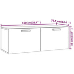 Betonszürke szerelt fa faliszekrény 100 x 36,5 x 35 cm 9