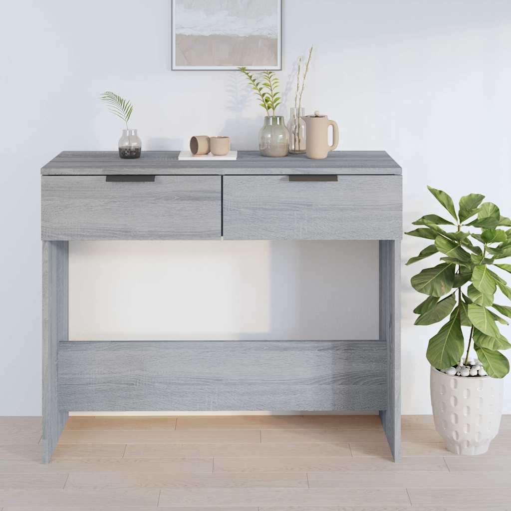 Szürke sonoma színű szerelt fa tálalóasztal 90 x 36 x 75 cm 3