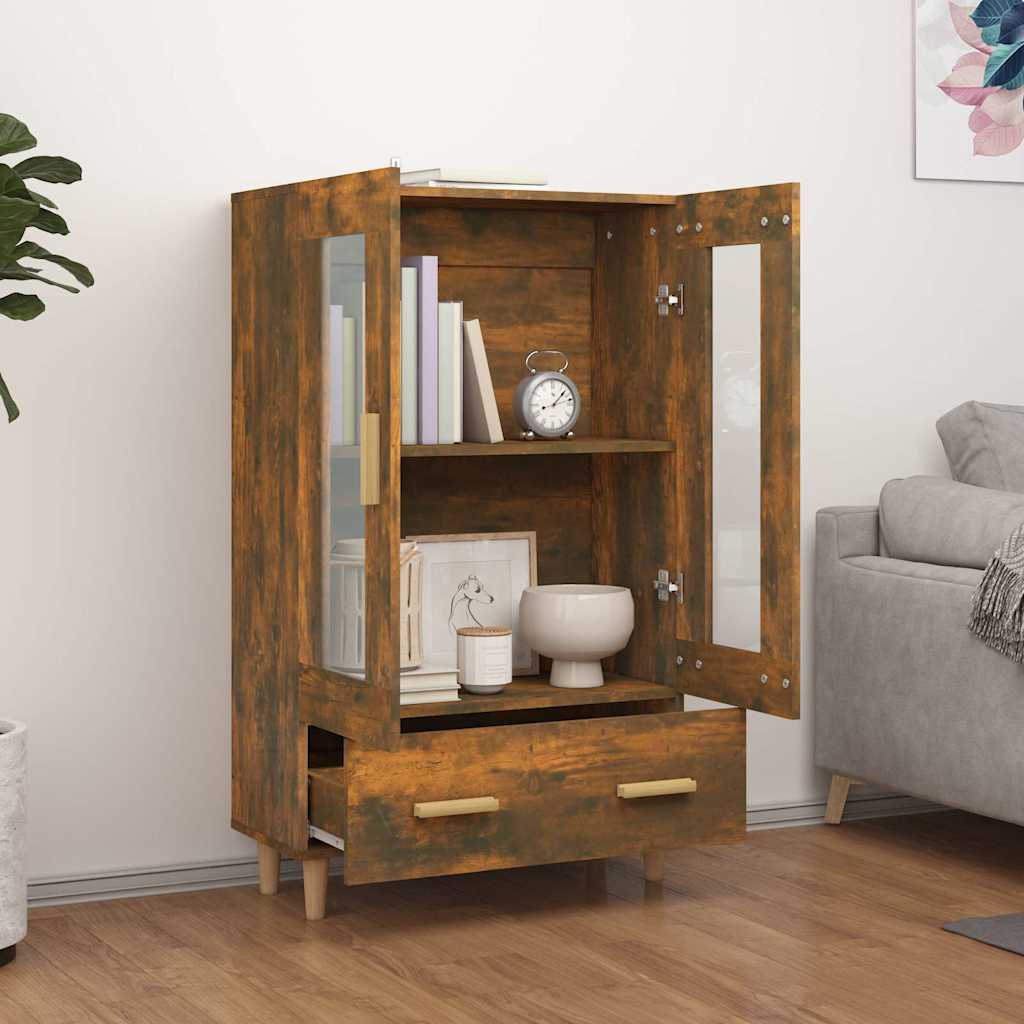 Füstös tölgy színű szerelt fa magasszekrény 70 x 31 x 115 cm 3