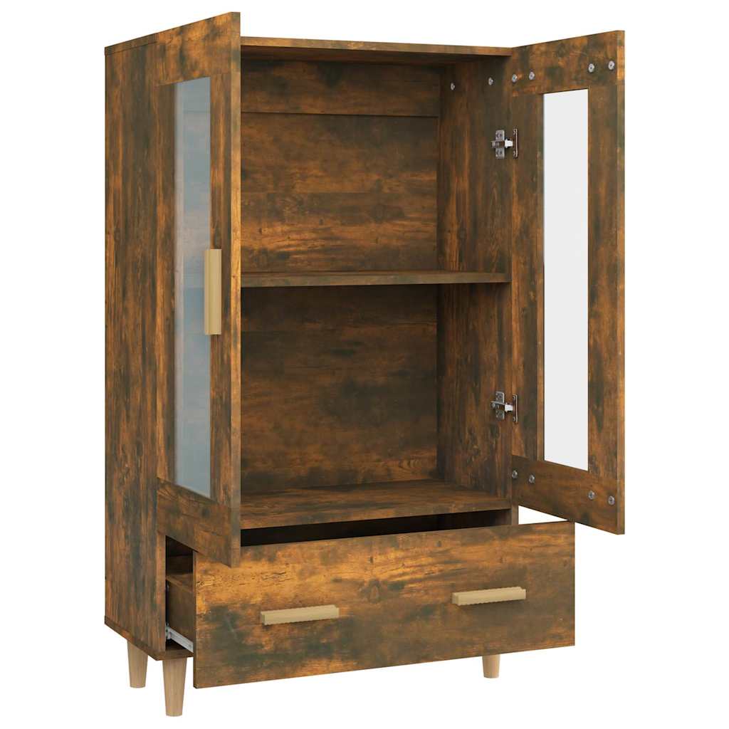 Füstös tölgy színű szerelt fa magasszekrény 70 x 31 x 115 cm 6