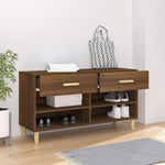 Barna tölgyszínű szerelt fa cipősszekrény 102 x 35 x 55 cm 3