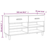 Barna tölgyszínű szerelt fa cipősszekrény 102 x 35 x 55 cm 9