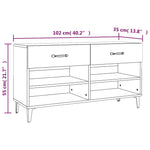Füstös tölgyszínű szerelt fa cipősszekrény 102 x 35 x 55 cm 9