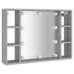 Szürke sonoma színű tükrös szekrény LED-ekkel 76 x 15 x 55 cm 3