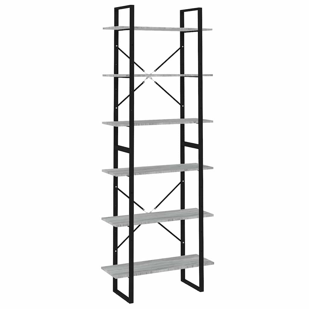 Szürke sonoma színű szerelt fa magasszekrény 80 x 30 x 210 cm 2