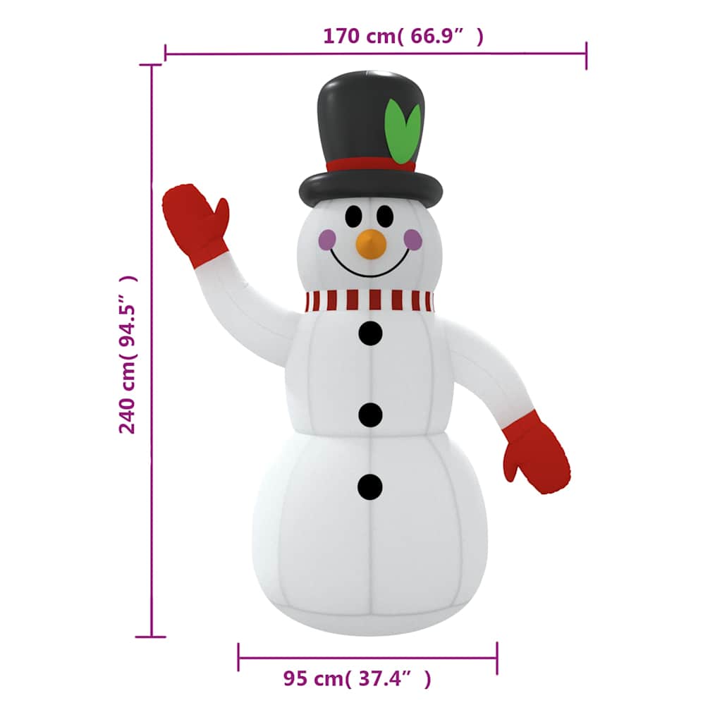 Inflatable Hóember LED világítással 240 cm 12