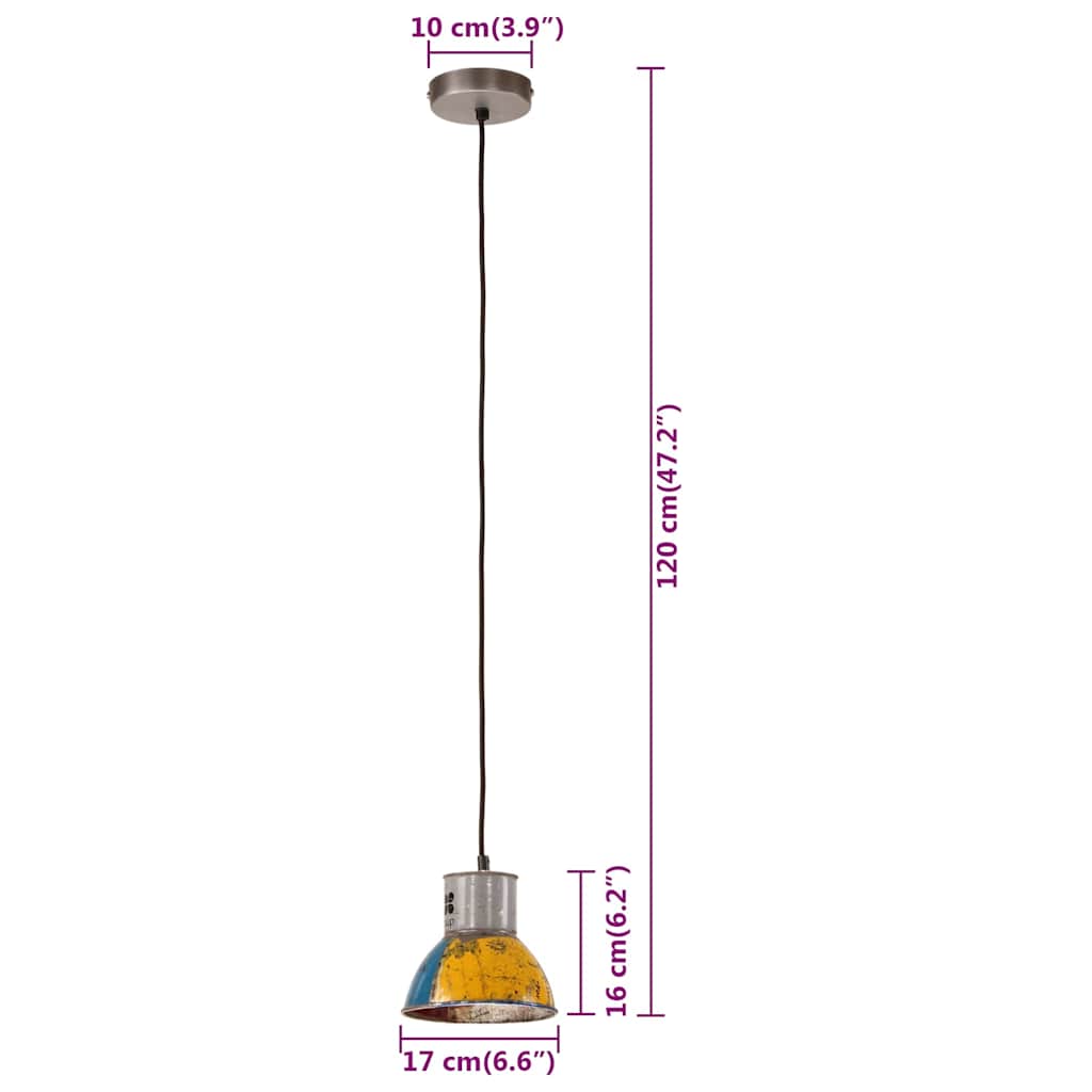 Kerek többszínű ipari függőlámpa 25 W 17 cm E27 8