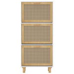 Fehér szerelt fa és természetes rattan cipőszekrény 52x25x115cm 5