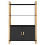 Fekete szerelt fa magasszekrény 80x40x121 cm 3