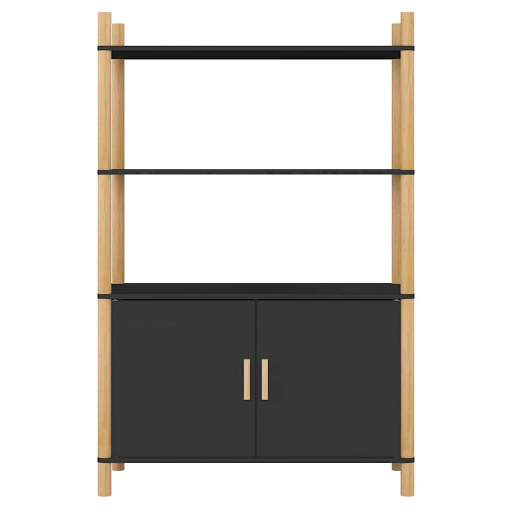Fekete szerelt fa magasszekrény 80x40x121 cm 3