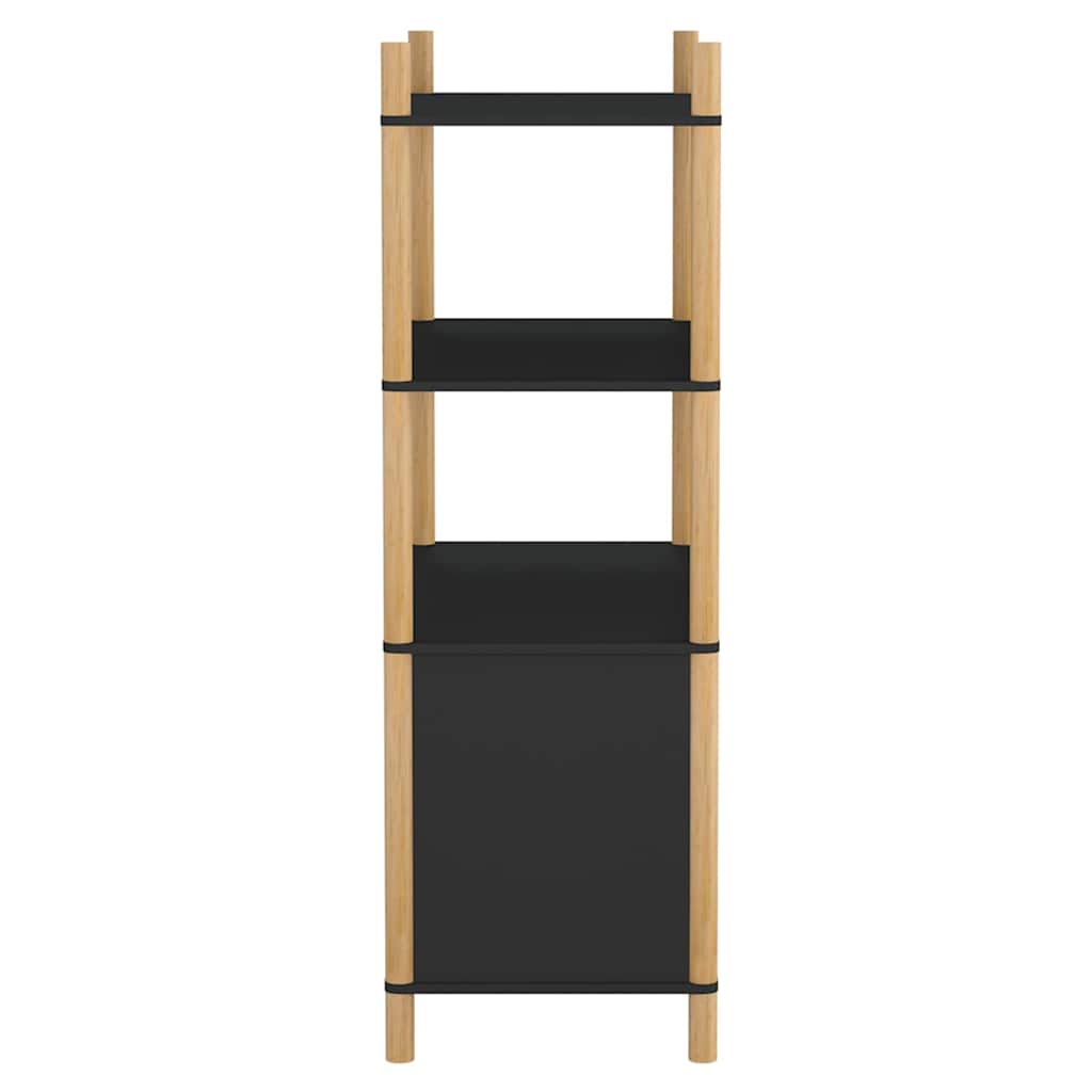 Fekete szerelt fa magasszekrény 80x40x121 cm 4