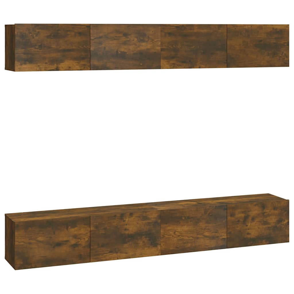 4 db füstös tölgy színű fali TV-szekrény 100 x 30 x 30 cm 2