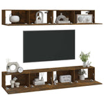 4 db füstös tölgy színű fali TV-szekrény 100 x 30 x 30 cm 3