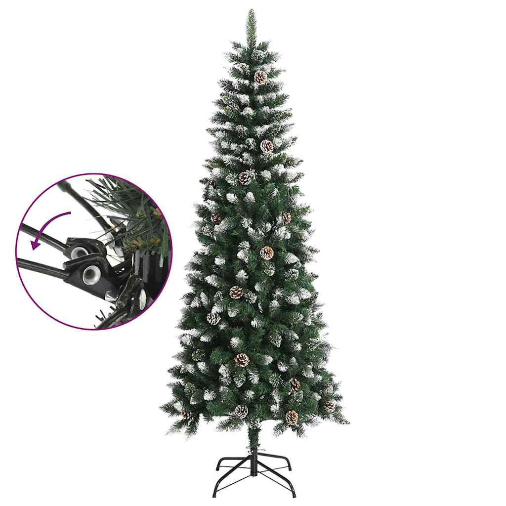 Zöld PVC műkarácsonyfa állvánnyal 210 cm 3