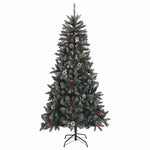Zöld PVC műkarácsonyfa állvánnyal 210 cm 2