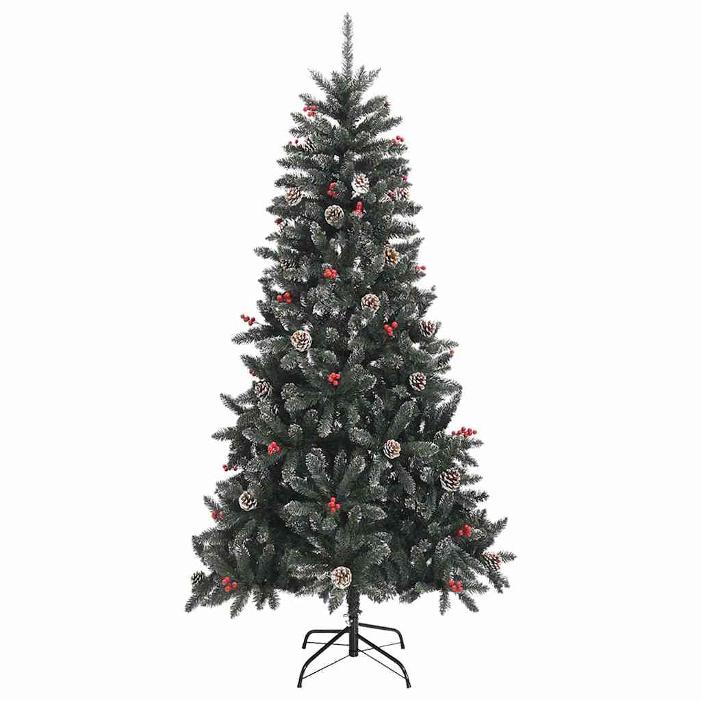 Zöld PVC műkarácsonyfa állvánnyal 210 cm 2