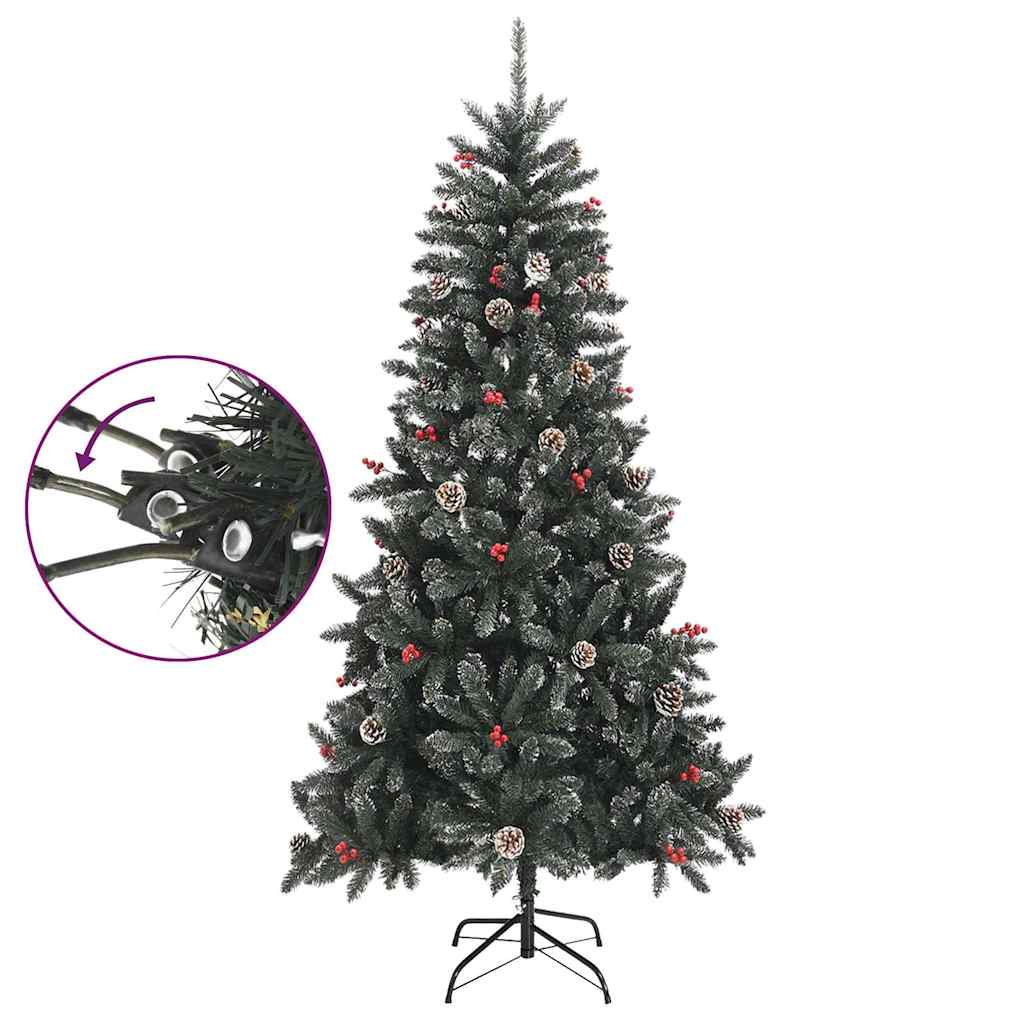 Zöld PVC műkarácsonyfa állvánnyal 210 cm 3