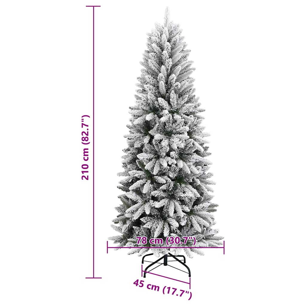 PVC és polietilén műkarácsonyfa pelyhes hóval 210 cm 8