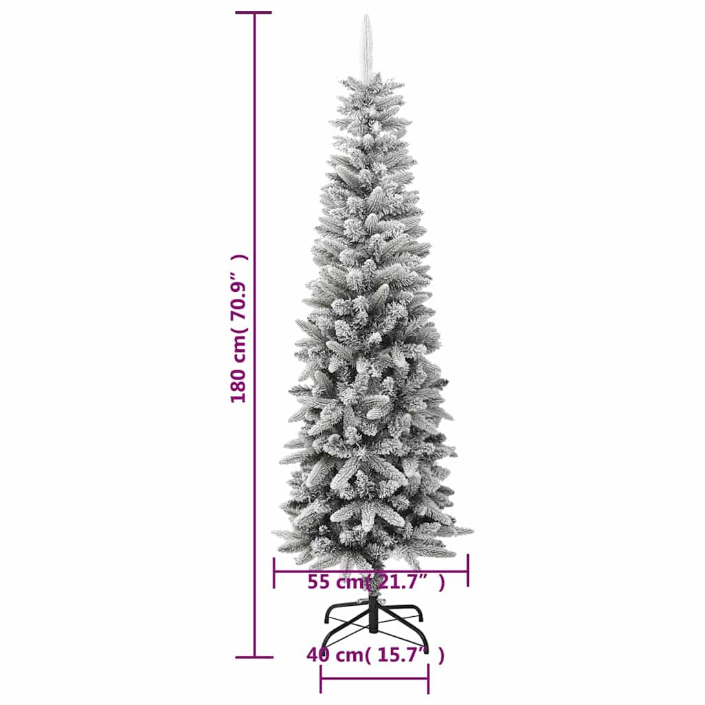 PVC és polietilén műkarácsonyfa pelyhes hóval 180 cm 9