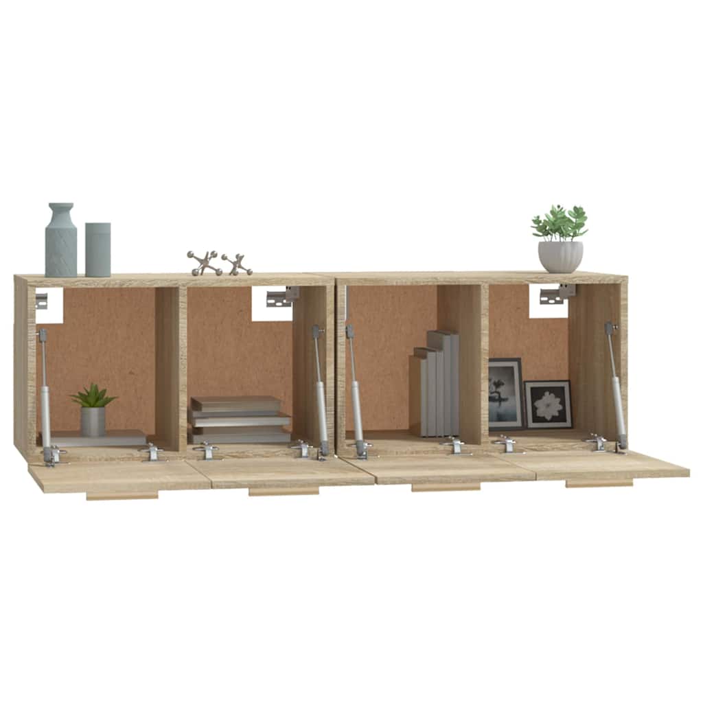 2 db sonoma tölgy színű szerelt fa faliszekrény 60x36,5x35 cm 5