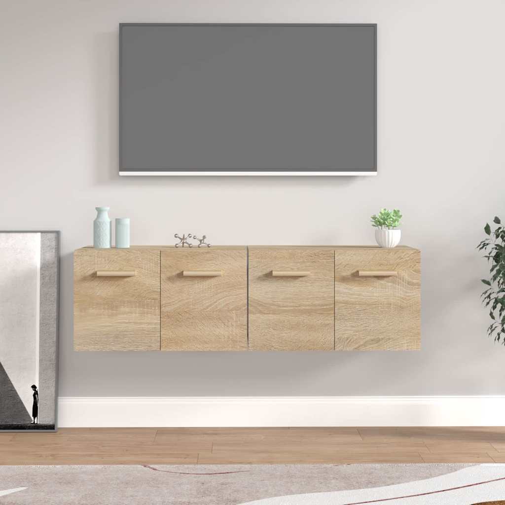 2 db sonoma tölgy színű szerelt fa faliszekrény 60x36,5x35 cm