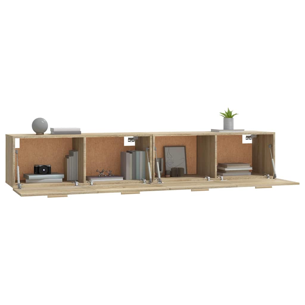 2 db sonoma tölgy színű szerelt fa faliszekrény 100x36,5x35 cm 4