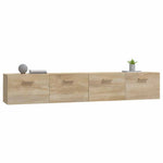 2 db sonoma tölgy színű szerelt fa faliszekrény 100x36,5x35 cm 5