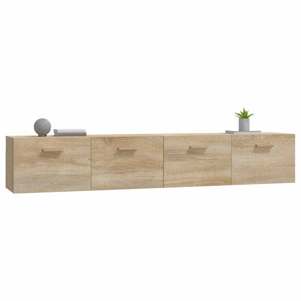 2 db sonoma tölgy színű szerelt fa faliszekrény 100x36,5x35 cm 5