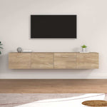 2 db sonoma tölgy színű szerelt fa faliszekrény 100x36,5x35 cm
