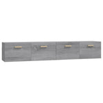 2 db szürke sonoma színű szerelt fa faliszekrény 100x36,5x35 cm 2