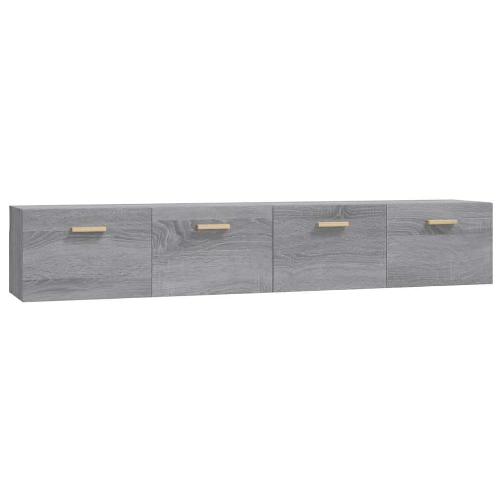 2 db szürke sonoma színű szerelt fa faliszekrény 100x36,5x35 cm 2